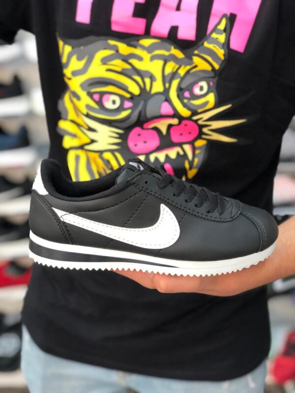 Nike Cortez Cilt Siyah-Beyaz Unisex Replika Ayakkabı