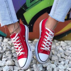 Converse Kısa Kırmızı Unisex Günlük Spor Ayakkabı