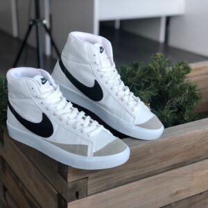 Nike Blazer Bilekli Beyaz Siyah Süet Replika Spor Ayakkabı