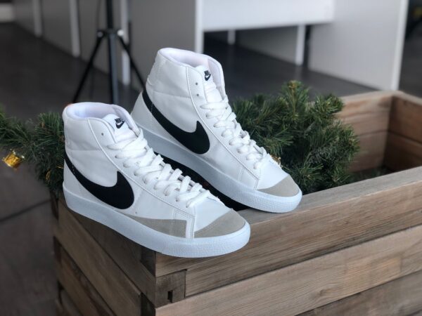 Nike Blazer Bilekli Beyaz Siyah Süet Replika Spor Ayakkabı